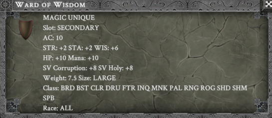 WARD OF WISDOM item card